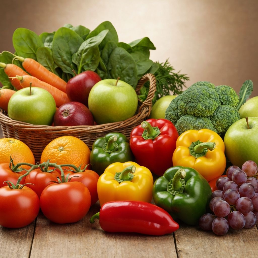 Variété de légumes et fruits frais