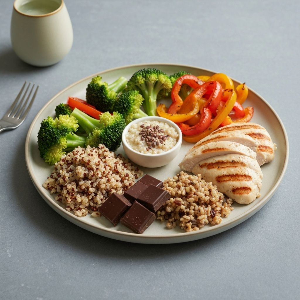 Repas avec différents groupes alimentaires