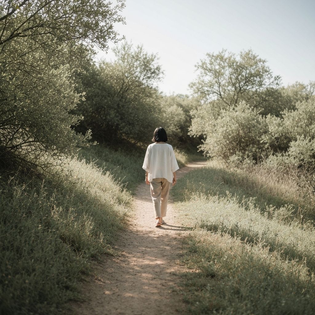 Personne en promenade en nature
